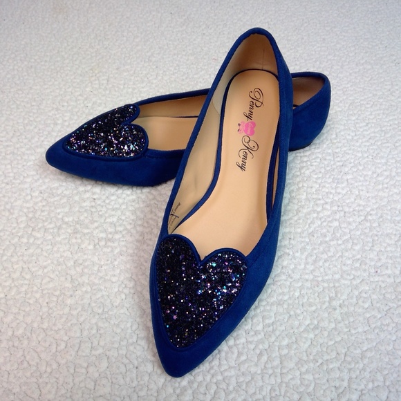 Penny Loves Kenny Shoes - Penny Loves Kenny Nookie Flats l Blue Hearts! NWOT
